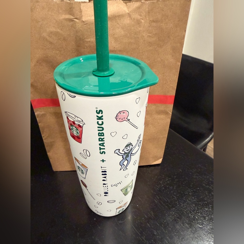Starbucks 2025 ROLLER RABBIT (colab)24 oz Tumbler with Green Lid
NEW